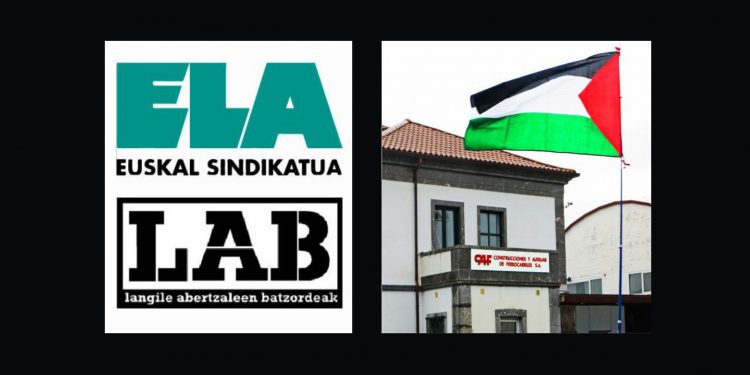 Sidenor y CAF o el doble rasero de LAB y ELA en su comportamiento cuando de Palestina se trata