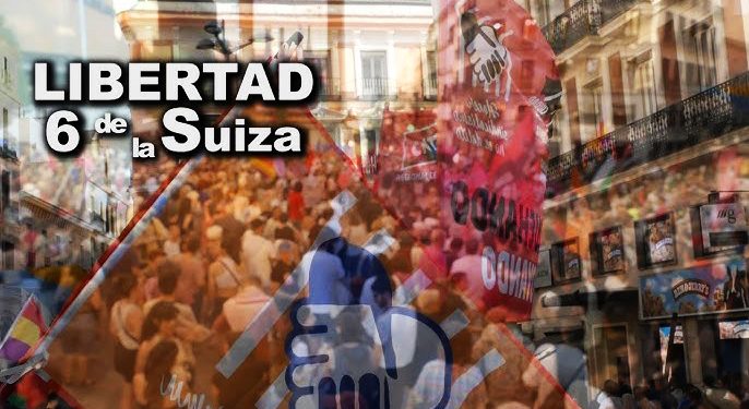 Así se desarrolló la convocatoria en Callao (Madrid) por la libertad de las 6 de la Suiza (vídeo)