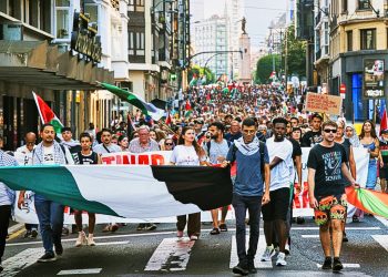 También en Bilbo, miles de personas mostraron su apoyo a la Resistencia palestina y pidieron la destrucción de Israel