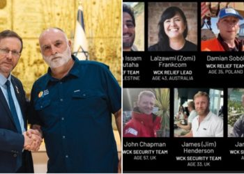 El chef José Andrés saludando a uno de los asesinos de sus empleados