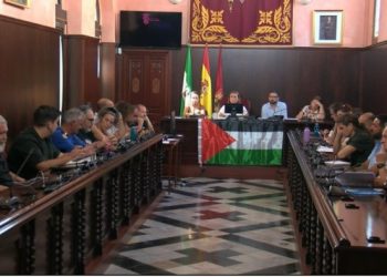 El gobierno municipal de Puerto Real (Cádiz) acudió al Pleno con la bandera palestina