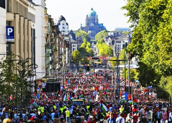 BÉLGICA. Decenas de miles de personas se manifestaron en Bruselas para exigir rotura de relaciones con Israel