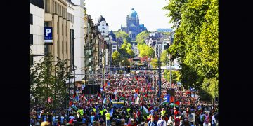 BÉLGICA. Decenas de miles de personas se manifestaron en Bruselas para exigir rotura de relaciones con Israel