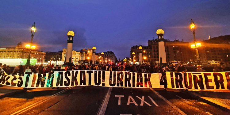 Donostia se manifestó en apoyo a la resistencia de Palestina y contra el genocidio del Estado sionista