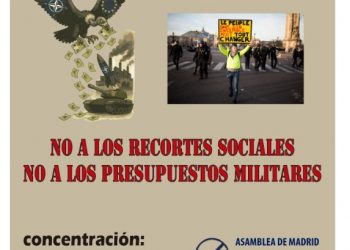 Ante el Congreso de los Diputados decimos NO a los recortes sociales y NO a los presupuestos militares