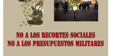 Ante el Congreso de los Diputados decimos NO a los recortes sociales y NO a los presupuestos militares
