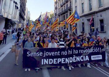 Movilización en Barcelona en el aniversario del 1-O: «Sin juventud no hay revolución. Independencia»