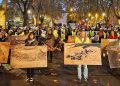Una vez más, en Iruñea hubo manifestación para exigir el derribo del Monumento a los Caídos
