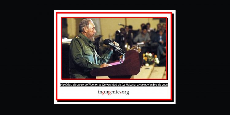 Histórico discurso de Fidel en la Universidad de La Habana el 17 de noviembre de 2005