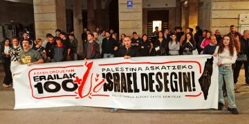 Numerosas personas secundaron las convocatorias de GKS exigiendo la disolución de Israel para liberar a Palestina