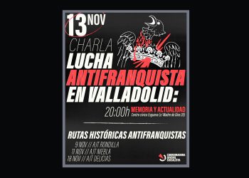 13 de noviembre, charla de CJS: “Lucha antifranquista en Valladolid: memoria y actualidad”