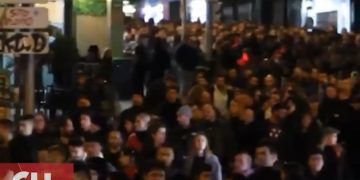 «Aquí están los antifascistas» (Imágenes de la movilización de anoche en recuerdo a Carlos Palomino)