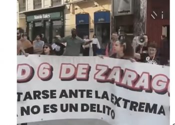 Cientos de personas se manifiestan en Zaragoza por la libertad de los dos jóvenes aun presos (Video)