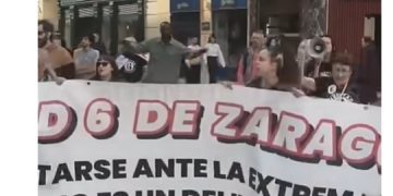 Cientos de personas se manifiestan en Zaragoza por la libertad de los dos jóvenes aun presos (Video)