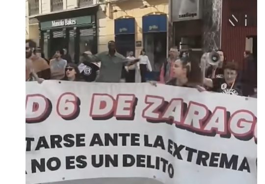 Cientos de personas se manifiestan en Zaragoza por la libertad de los dos jóvenes aun presos (Video)