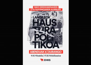 6 de diciembre, Durango: Conferencia y movilización de EHKS por la ruptura política de los trabajadores