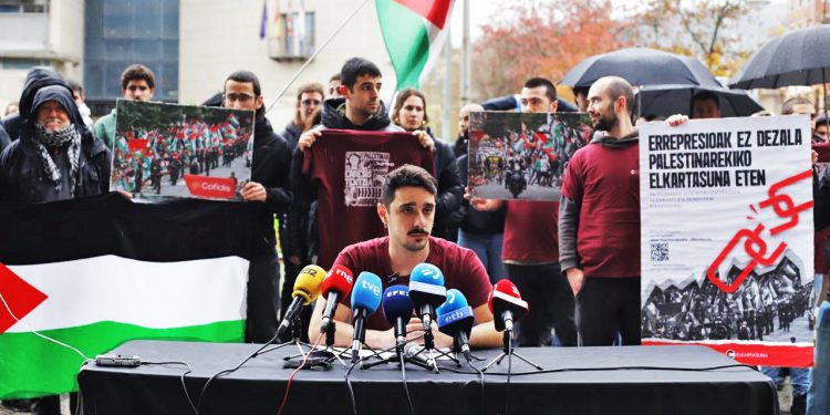 Palestinarekin Elkartasuna anuncia la campaña “Que la represión no interrumpa la solidaridad con Palestina”