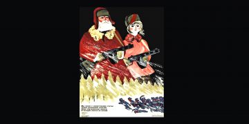 Poster navideño de la URSS durante la Segunda Guerra Mundial