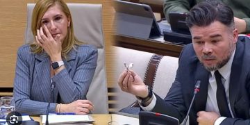 El interrogatorio de Rufián (ERC) provoca las lágrimas de Salomé Pradas (que fuera mano derecha de Mazón)