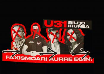 Un fascista de Vox arrancó carteles de GKS y lo exhibió en este vídeo