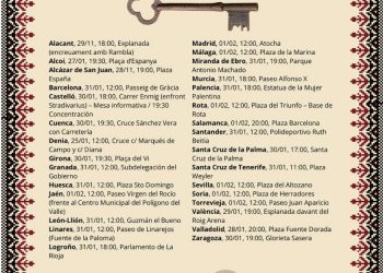 Lugar y hora de las convocatorias para exigir el embargo de armas al sionismo