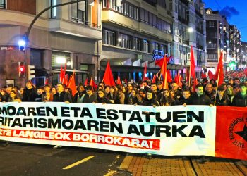 Miles de personas recorren las calles de Bilbo contra el fascismo y el autoritarismo de los estados