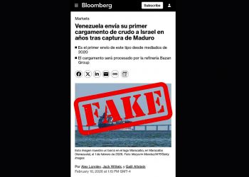 Bloomberg vuelve a mentir, en esta ocasión sobre un supuesto envío de petróleo de Venezuela a Israel