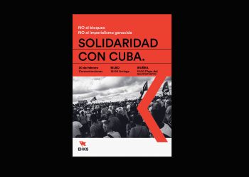 20 de febrero, Bilbo e Iruñea: EHKS convoca concentraciones en solidaridad con Cuba