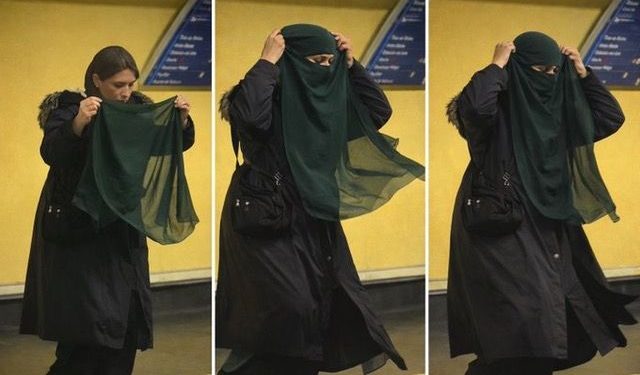 Sospechan que una periodista de medios fascistas se colocó un burka en el Metro para generar odio
