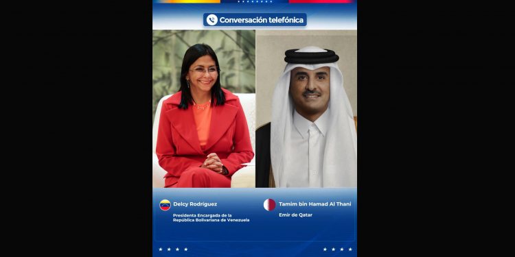 VENEZUELA. Delcy Rodríguez conversó con el presidente de Irán… ¡ah, no, perdón!, con el Emir de Qatar