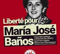 Información actualizada sobre la presa política María José Baños: solidaridad contra el exterminio