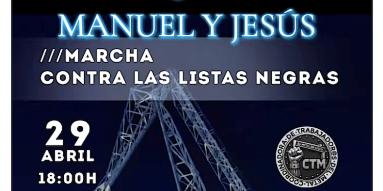 Hoy miércoles en Cádiz: con Jesús y Manuel, marcha contra las listas negras.