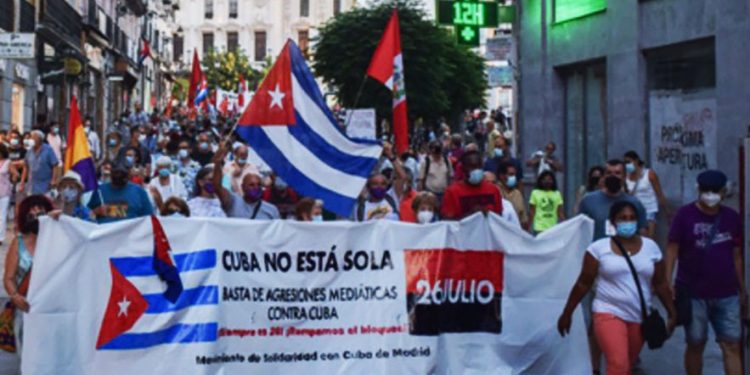 Madrid, 19 de abril: Manifestación contra el bloqueo yanqui a Cuba