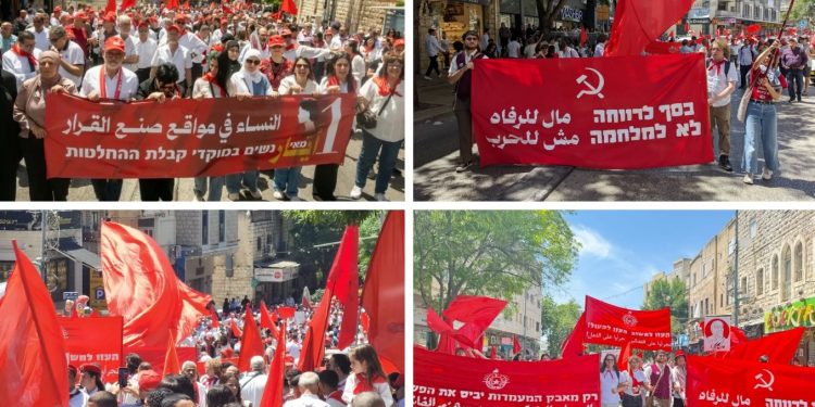 ISRAEL. El pasado 1º de mayo miles de personas (comunistas, judíos, árabes..) se manifestaron en Tel Aviv y Nazaret
