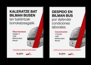 El Consejo Socialista del Goierri y el sindicato BAT denuncian el despido de un trabajador en la empresa Bilman Bus