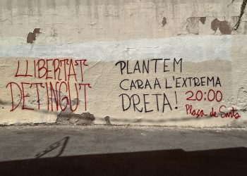 Militante de la OJS detenido en Barcelona por hacer frente a fascista de Aliança Catalana
