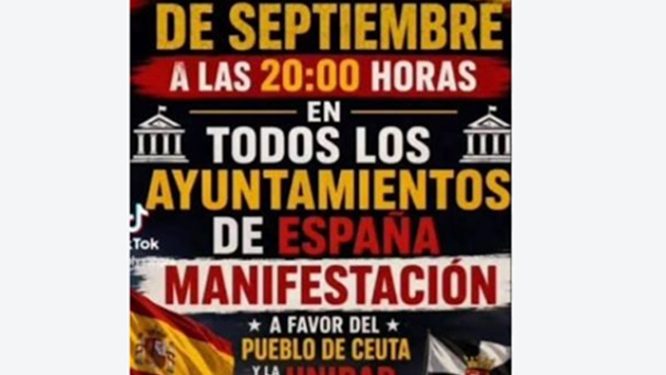 La extrema derecha se disfraza de Ceuta para convocar a sus huestes