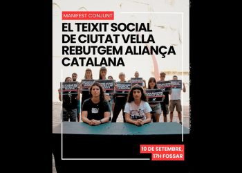 10 de septiembre, Ciutat Vella: Convocatoria de varios colectivos contra la presencia de Aliança Catalana