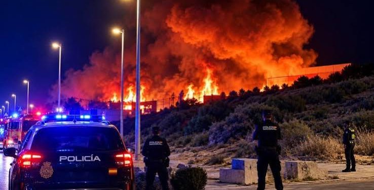 Incendio provocado en una zona que alberga emigrantes en Ceuta; la policía dice que «es casual»