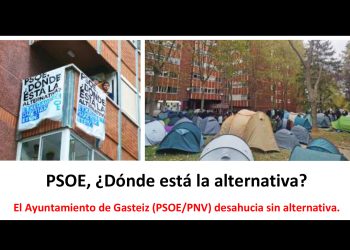 Montan una acampada en Gasteiz para tratar de parar el desahucio de una familia con seis menores