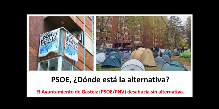 Montan una acampada en Gasteiz para tratar de parar el desahucio de una familia con seis menores